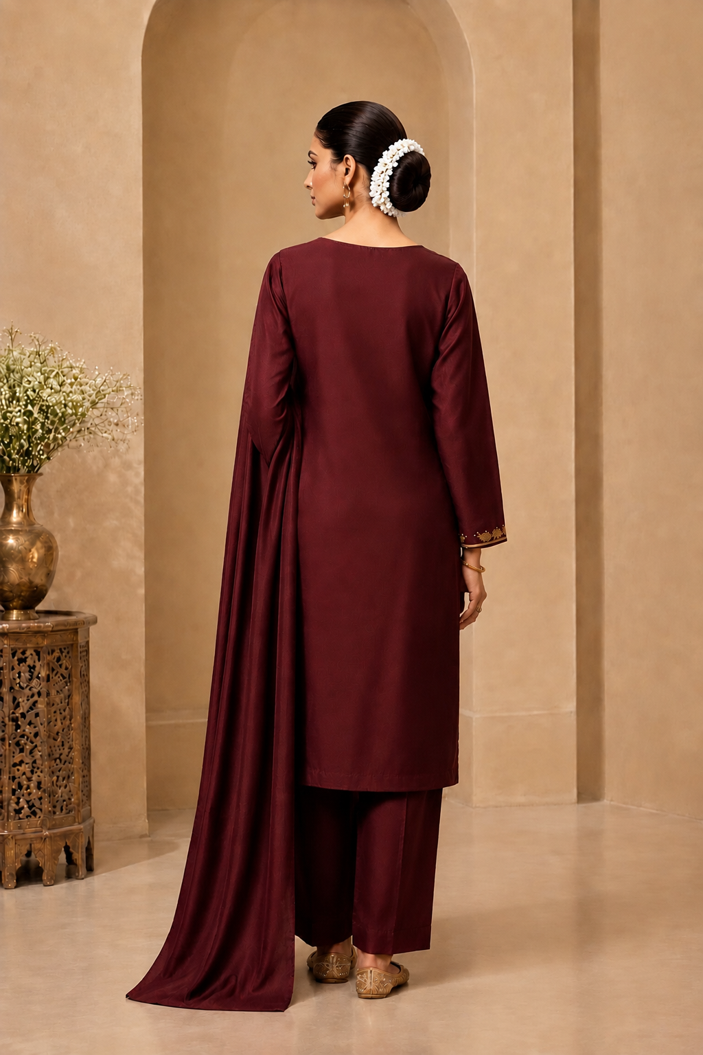 Wine Dynasty Kora Dabka 3-Piece Suit