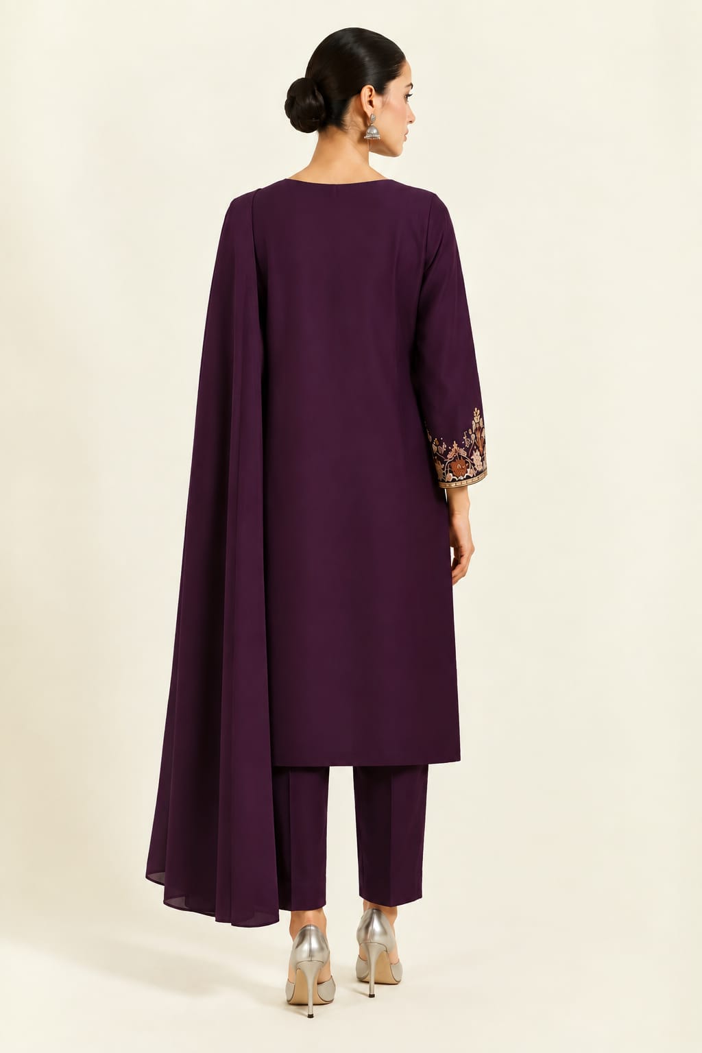 Plum Heritage Embroidered 3-Piece Suit