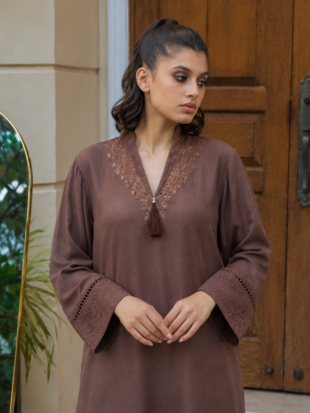 Silk Karandi 2-Piece Cutwork Suit | Ready To Wear