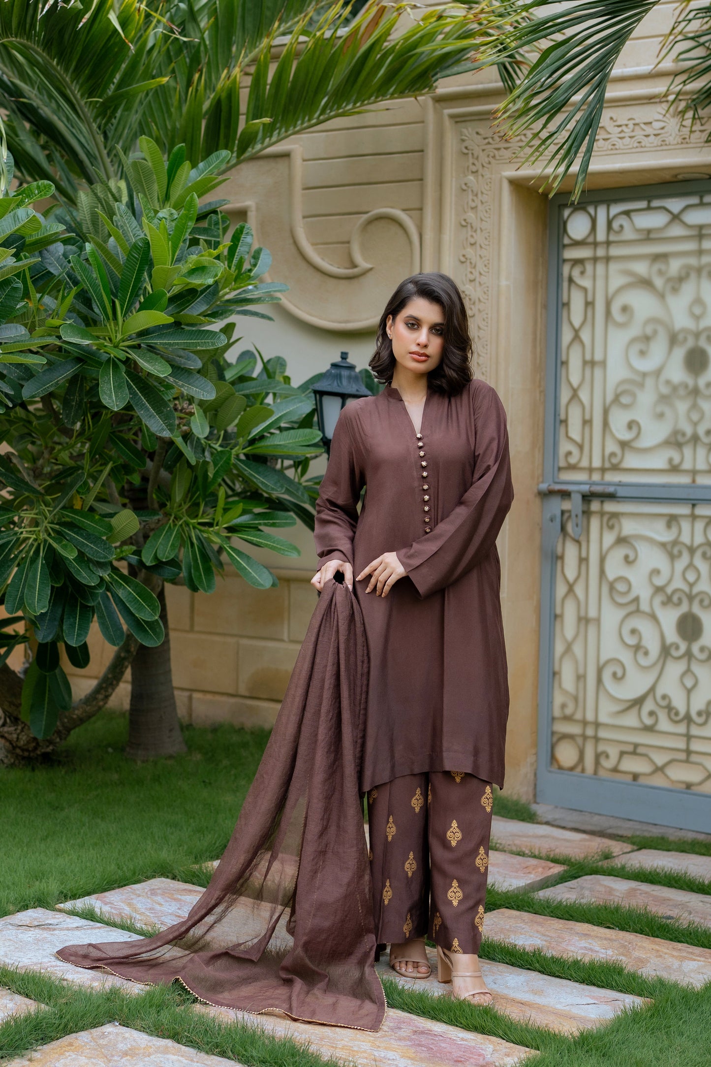 Cotton Net 3-Piece Block Print Suit with Khaadi Net Dupatta | Ready To  Wear
