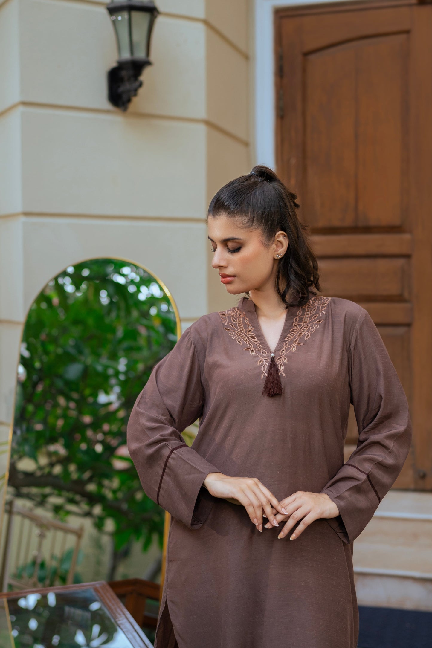 Silk Karandi 2-Piece Cutwork Suit | Ready To Wear