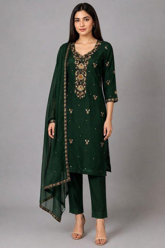Junie – Deep Green 3-Piece Suit
