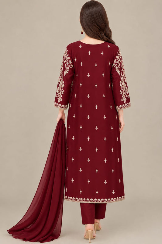 Aurelia Kora Dabka 3-Piece Silk Suit