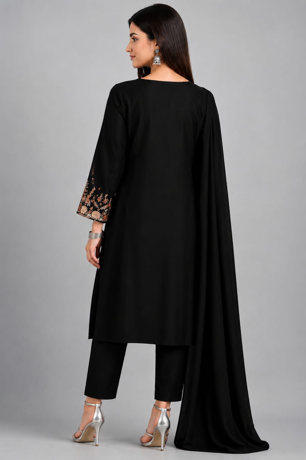 Midnight Bloom Embroidered 3-Piece Suit