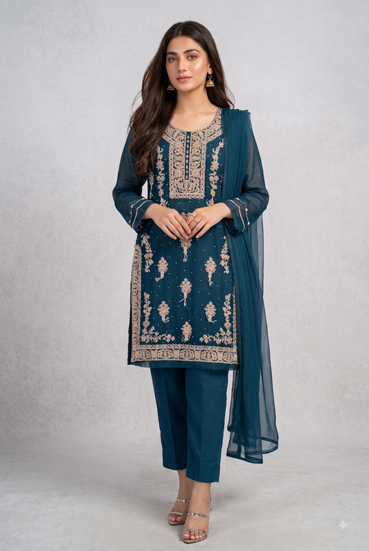 Ideal – Deep Teal Zardozi
