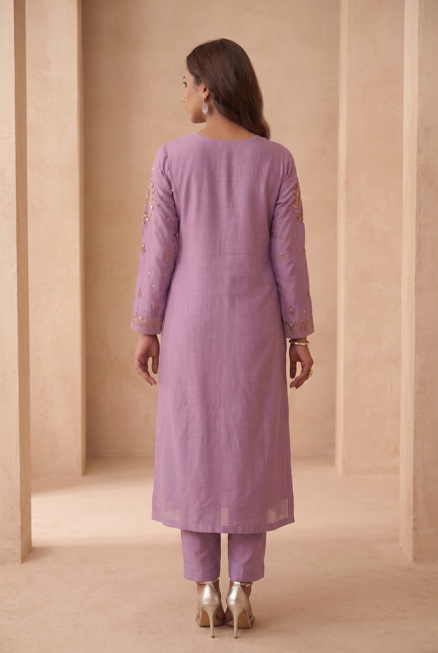 Lavender Bloom Luxury Embroidered Suit