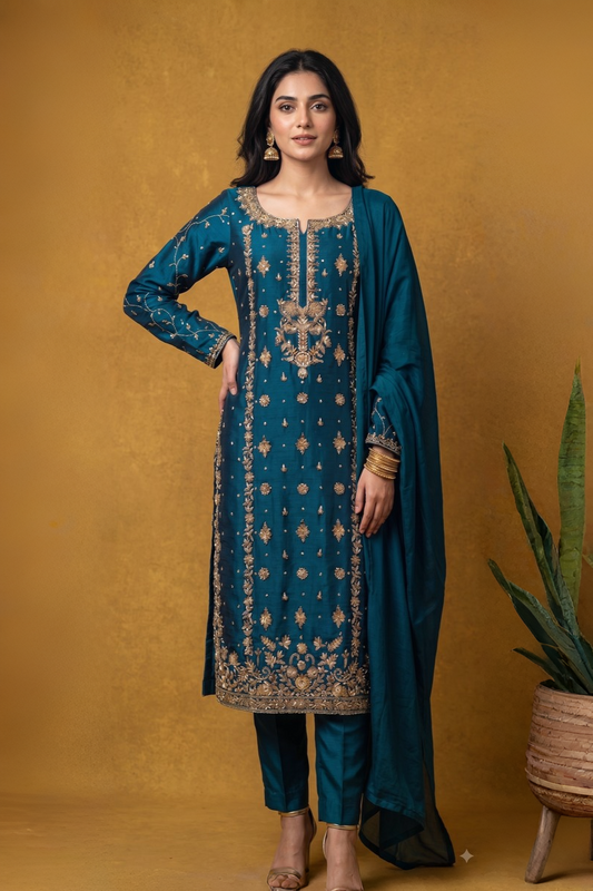 Royal Kora Dabka 3-Piece Heavy Formal Suit