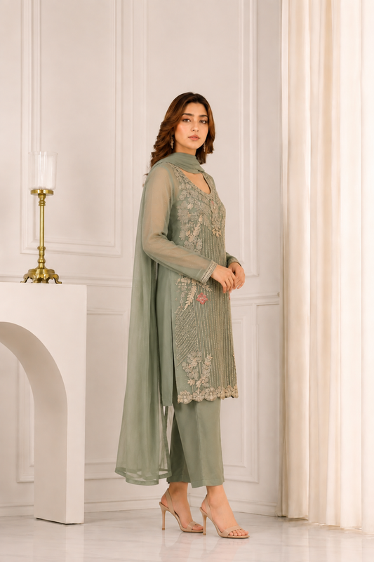 Silver Petal Luxe 3-Piece Formal Suit